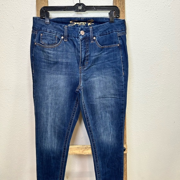Seven7 Dark Blue Skinny Jeans - Picture 1 of 5